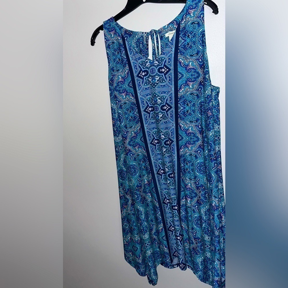 Soma blue paisley print soft spring summer dress L